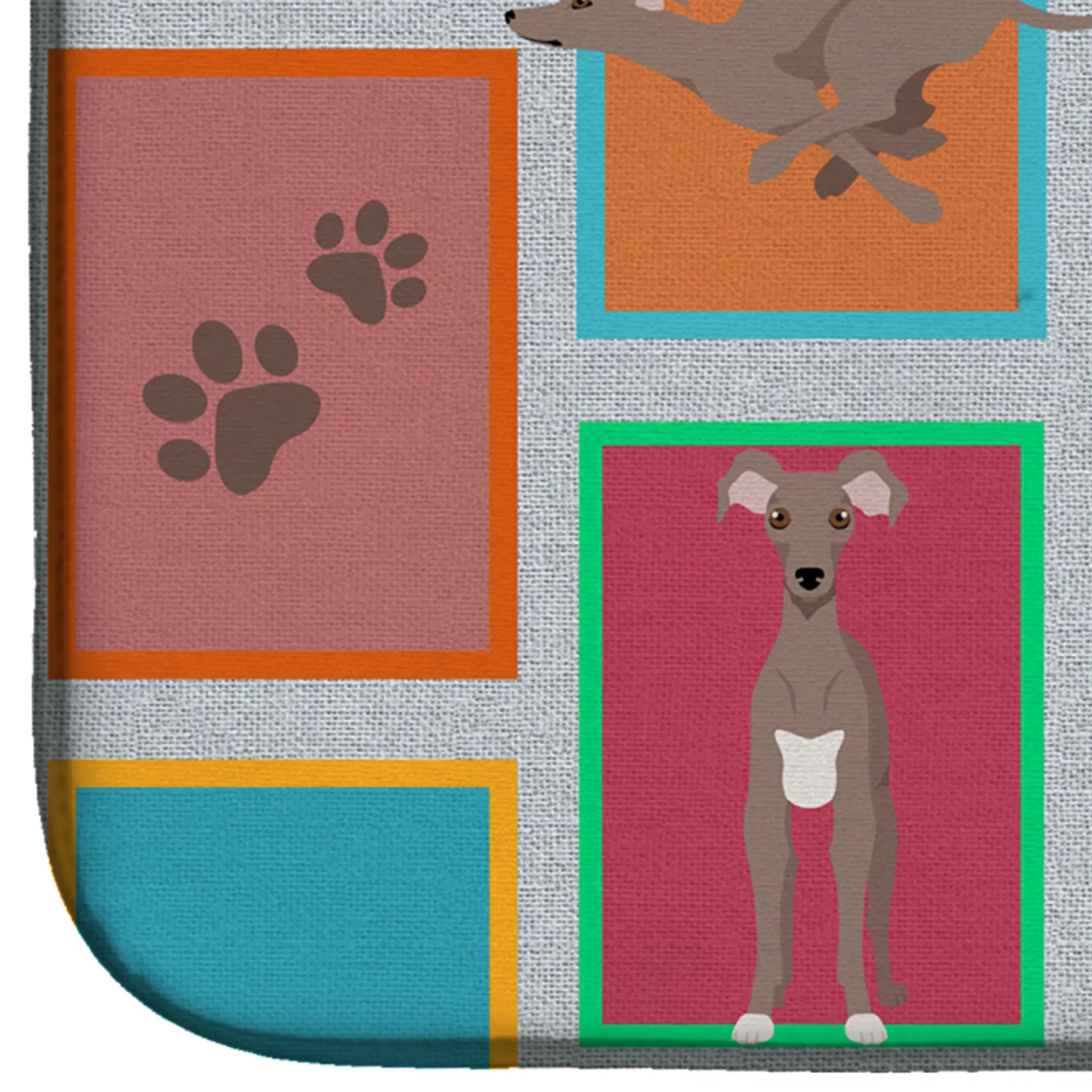 Lots of Fawn Italian Greyhound Dish Drying Mat Caroline's Treasures