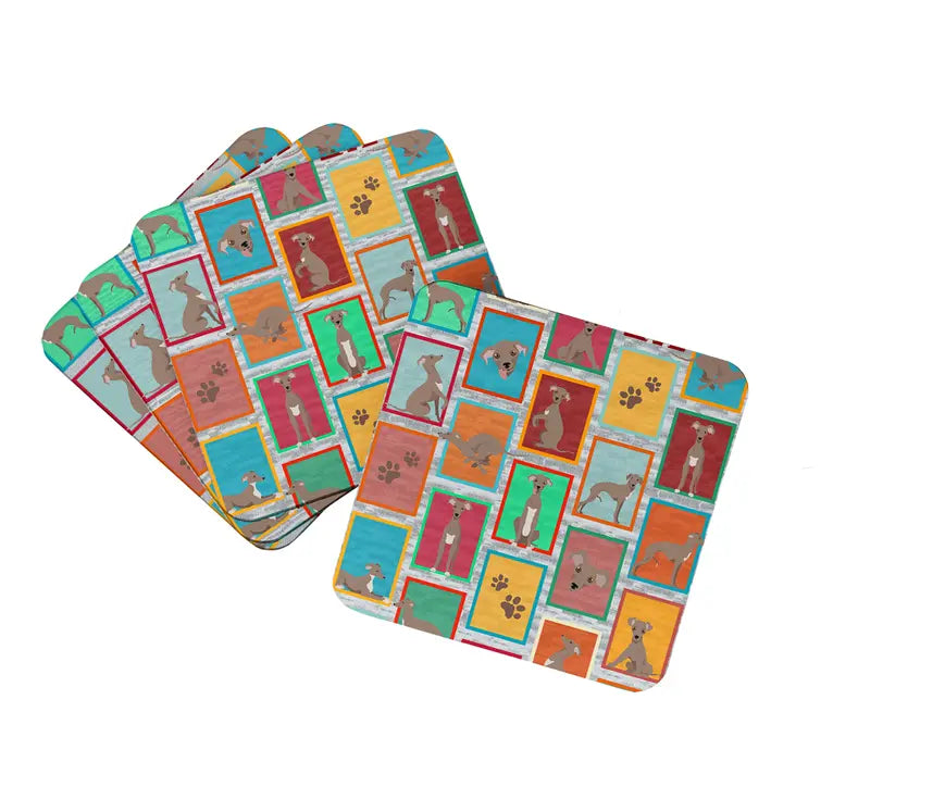 Lots of Fawn Italian Greyhound Foam Coasters Caroline's Treasures