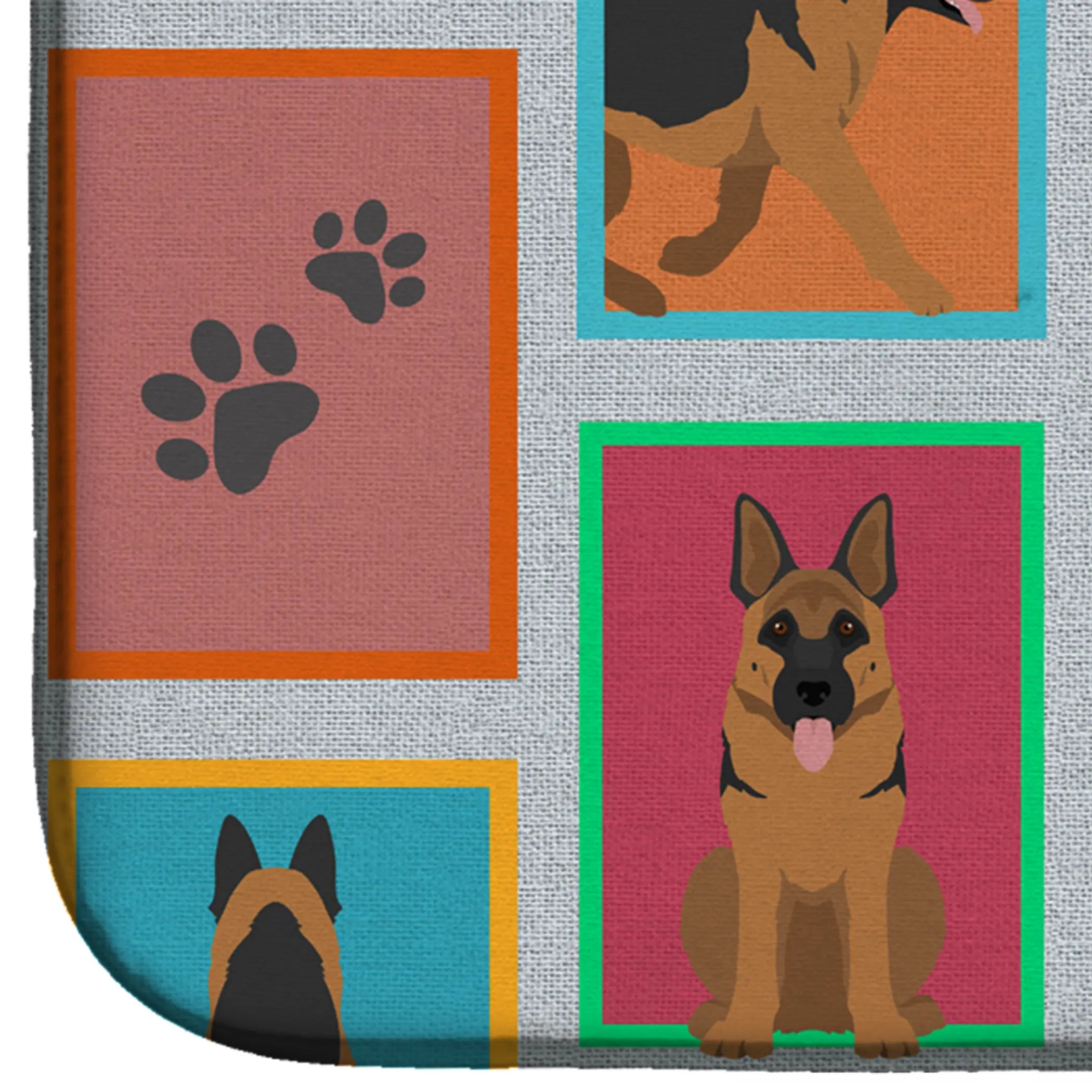 Lots of German Shepherd Dish Drying Mat Caroline's Treasures
