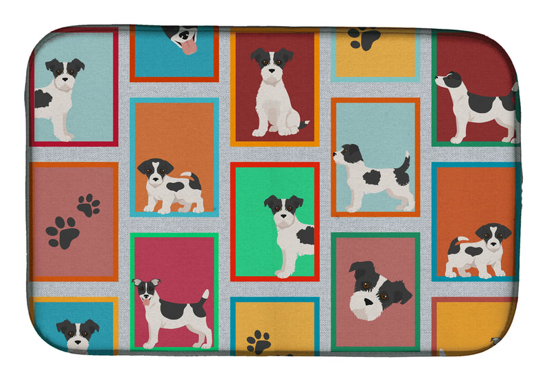 Lots of Jack Russell Terrier Dish Drying Mat Caroline's Treasures
