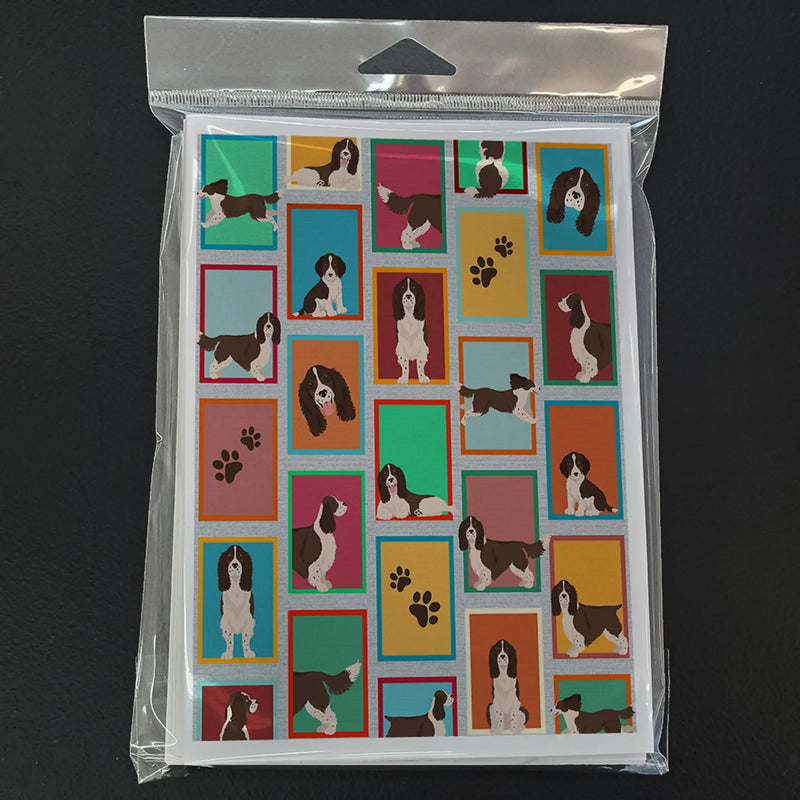 Lots of Liver English Springer Spaniel Greeting Cards Pack of 8 Caroline's Treasures