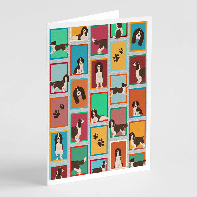 Lots of Liver English Springer Spaniel Greeting Cards Pack of 8 Caroline's Treasures