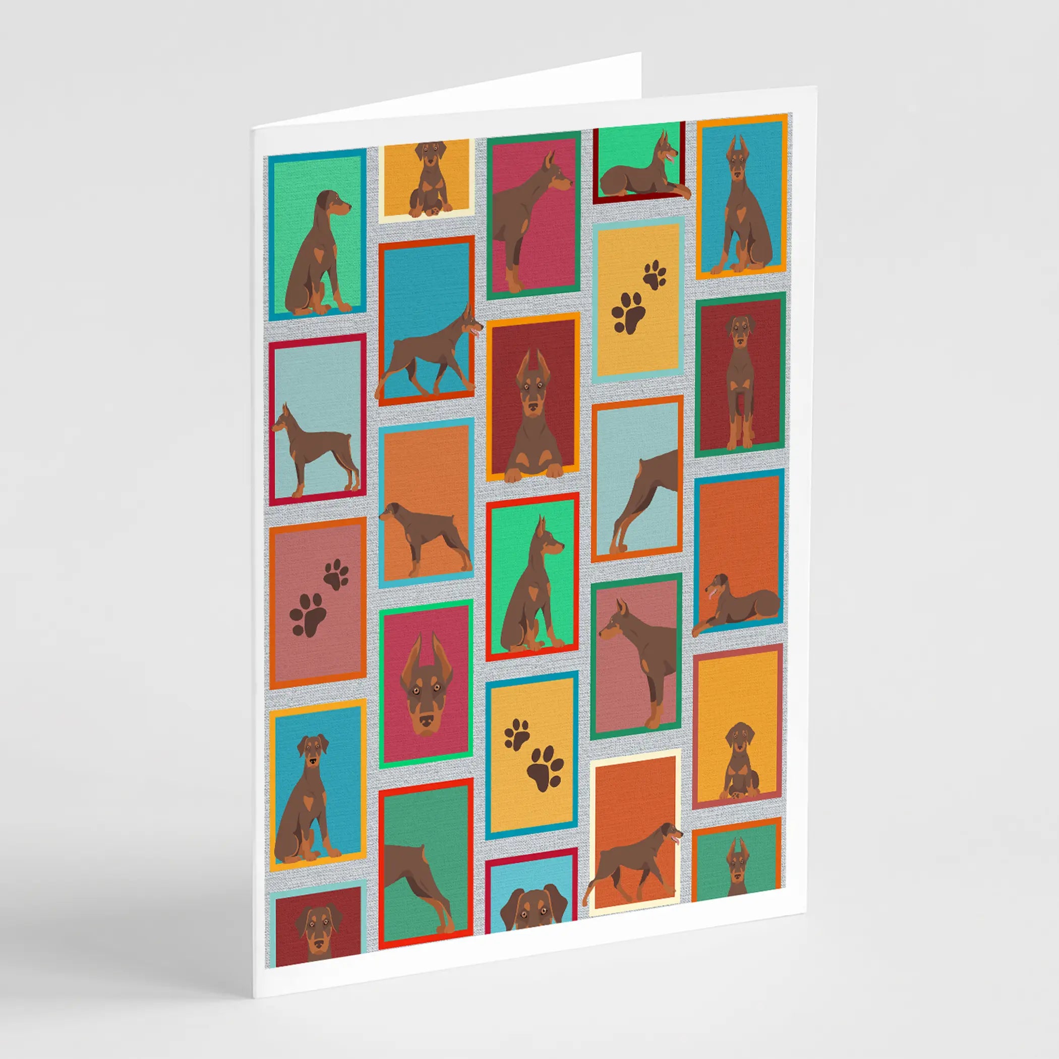 Lots of Red Doberman Pinscher Greeting Cards Pack of 8 Caroline's Treasures