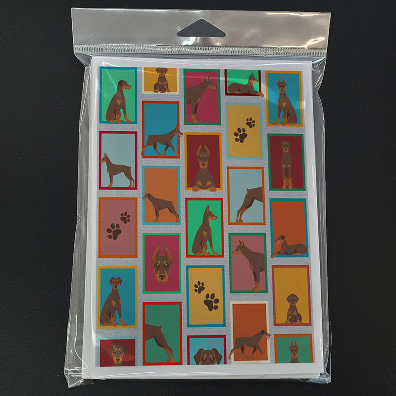 Lots of Red Doberman Pinscher Greeting Cards Pack of 8 Caroline's Treasures