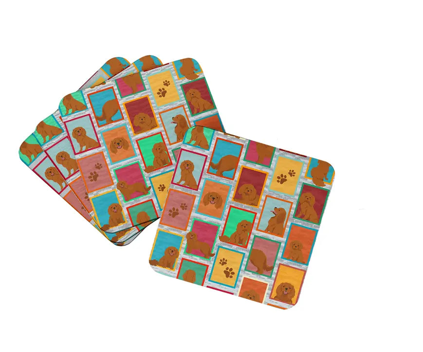 Lots of Ruby Cavalier Spaniel Foam Coasters Caroline's Treasures