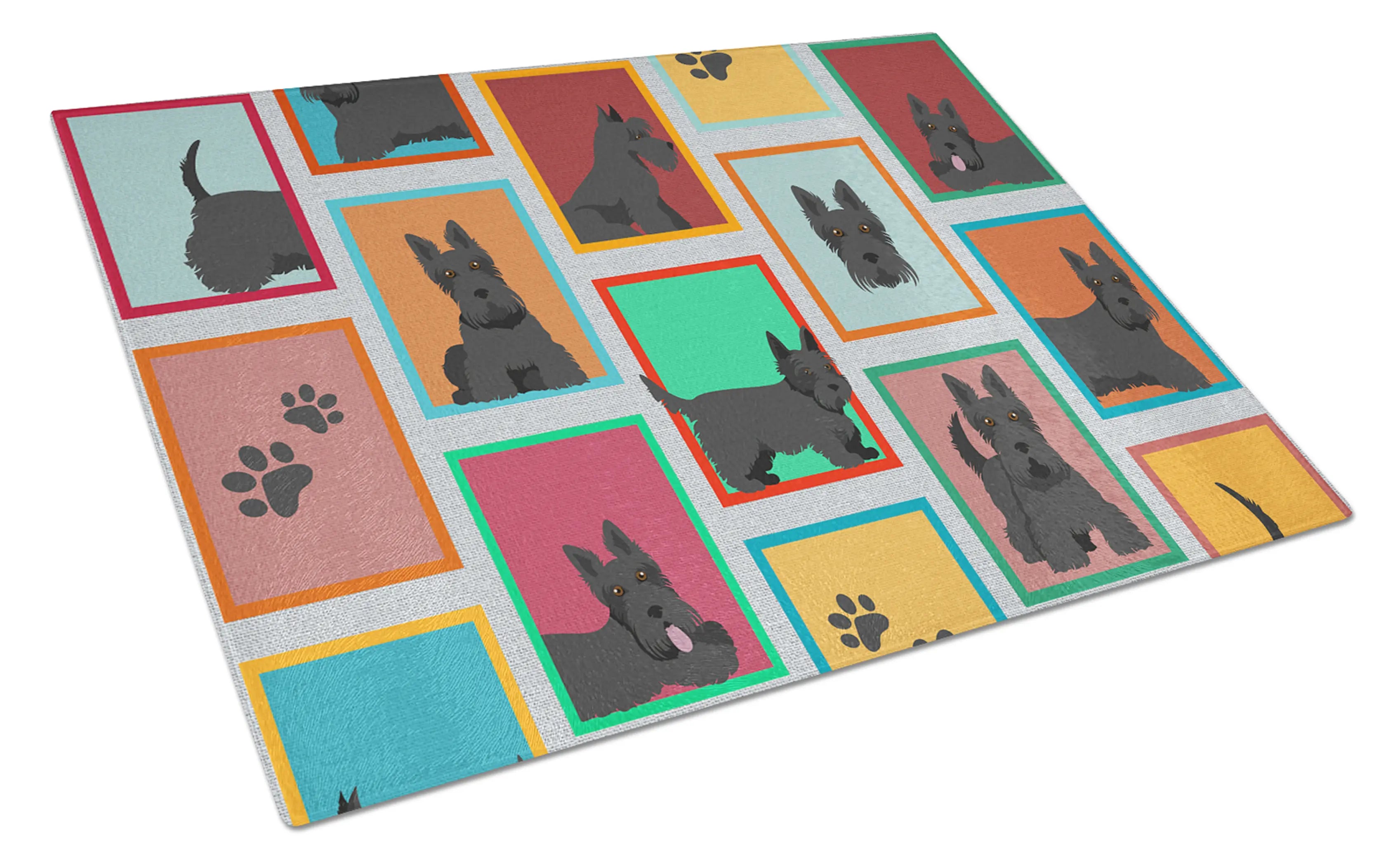 Lots of Scottish Terrier Glass Cutting Board Caroline's Treasures