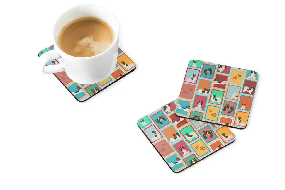 Lots of Tricolor Papillon Foam Coasters Caroline's Treasures