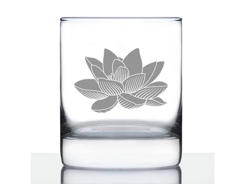 Lotus Flower Whiskey Rocks Glass - Lotus Gifts and Decor Bevvee