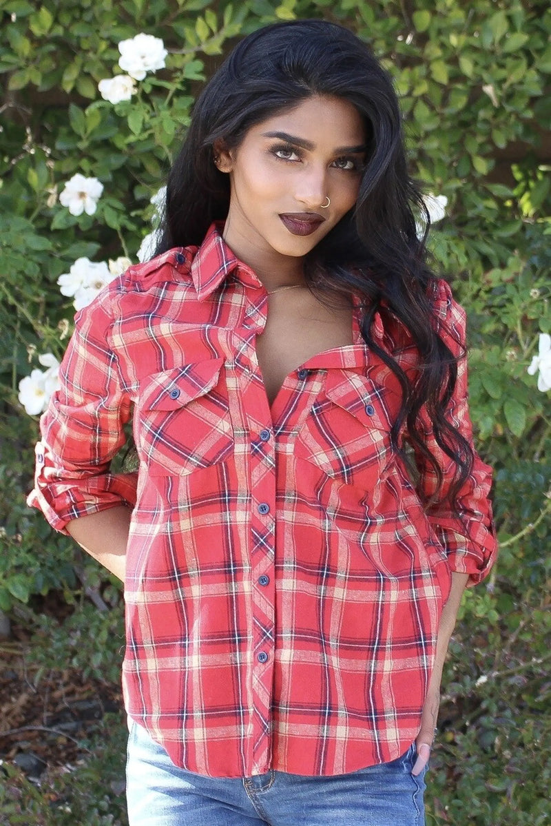 Love Sleeves Check Pattern Shirt SurelyMine