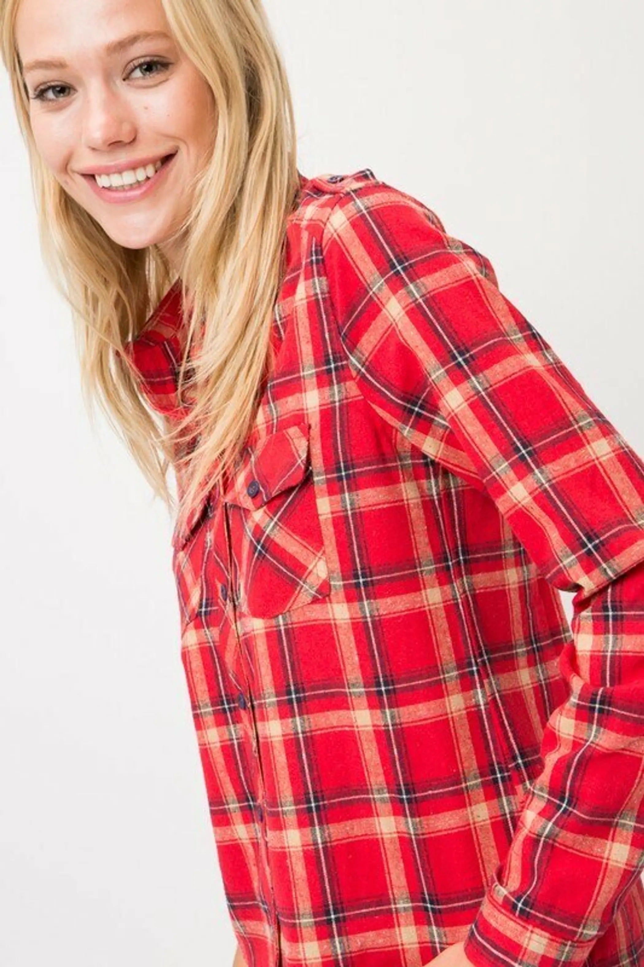 Love Sleeves Check Pattern Shirt SurelyMine
