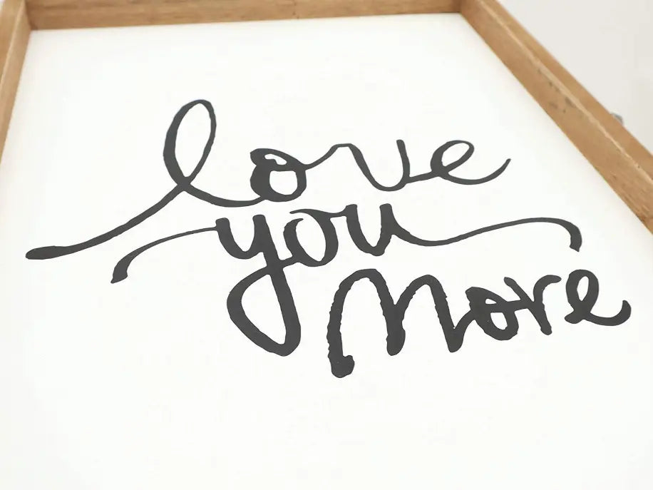 Love You More Framed Wood Sign Plaque|Rustic Wood- Wedding Gifts|Farmhouse Wall Decor 12.3x19" Paris Loft Inc