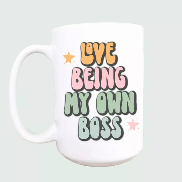Love being my own boss ceramic coffee mug Mug & Mini