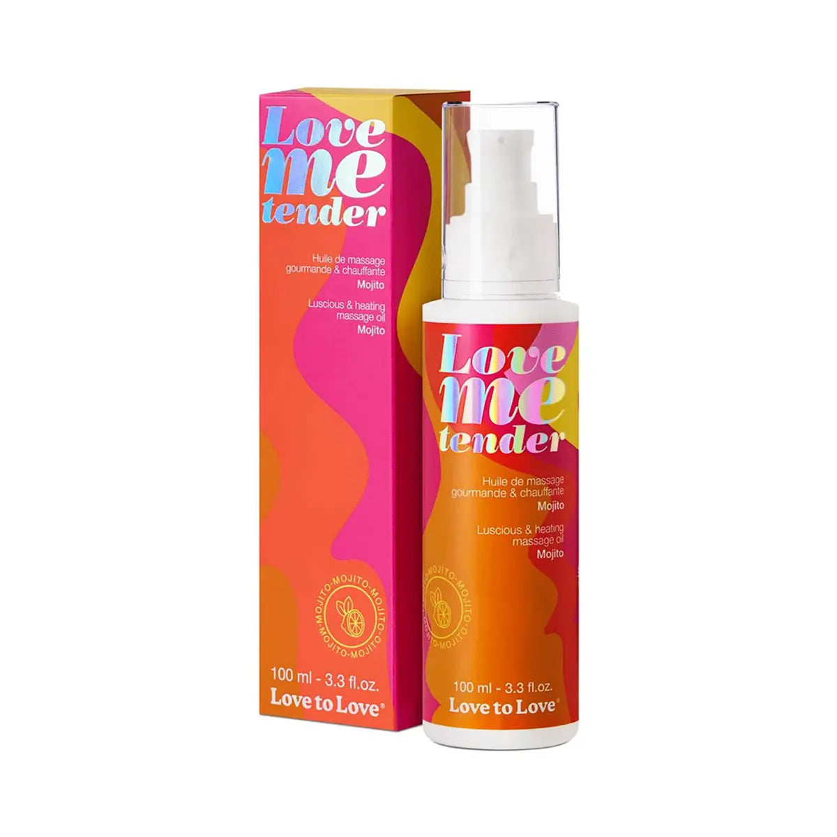 Love to Love Love Me Tender Luscious & Heating Massage Oil Mojito 3.3 oz. Lovely Planet