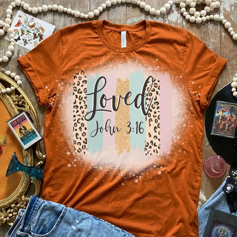 Loved John 3:16 Bleached Shirt CK's Boutique