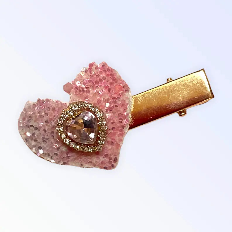 Lovely Glitter Heart Hairclip Bark Fifth Avenue
