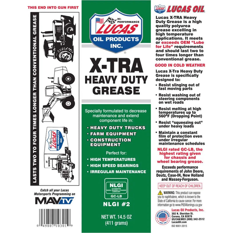 Lucas Oil X-tra Heavy Duty Grease - 14.5 Ounce Tube LUCASOIL