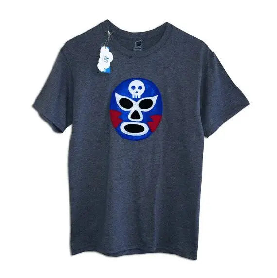 Luchador Azul - Blue Mexican Wrestler Men's T-Shirt Mi Cielo