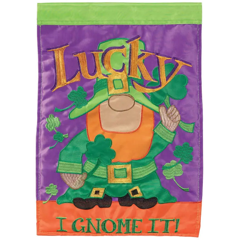 Lucky I Gnome It Flag Poly Garden Dicksons Inc