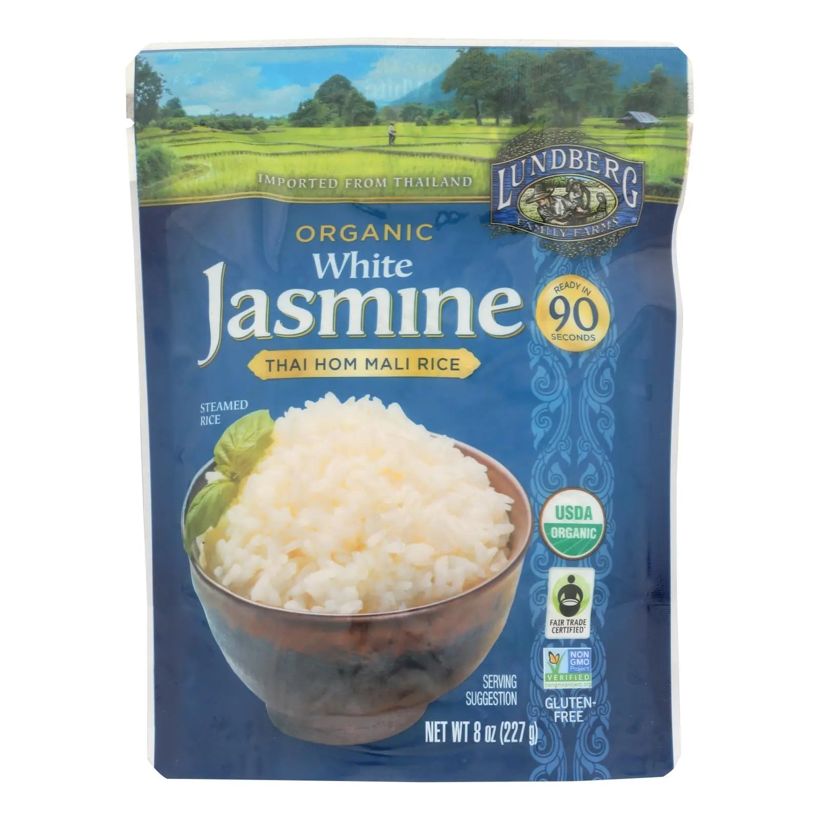 Lundberg Family Farms Organic Thai Rice - White Jasmine - Case Of 6 - 8 Oz Lundberg Family Farms