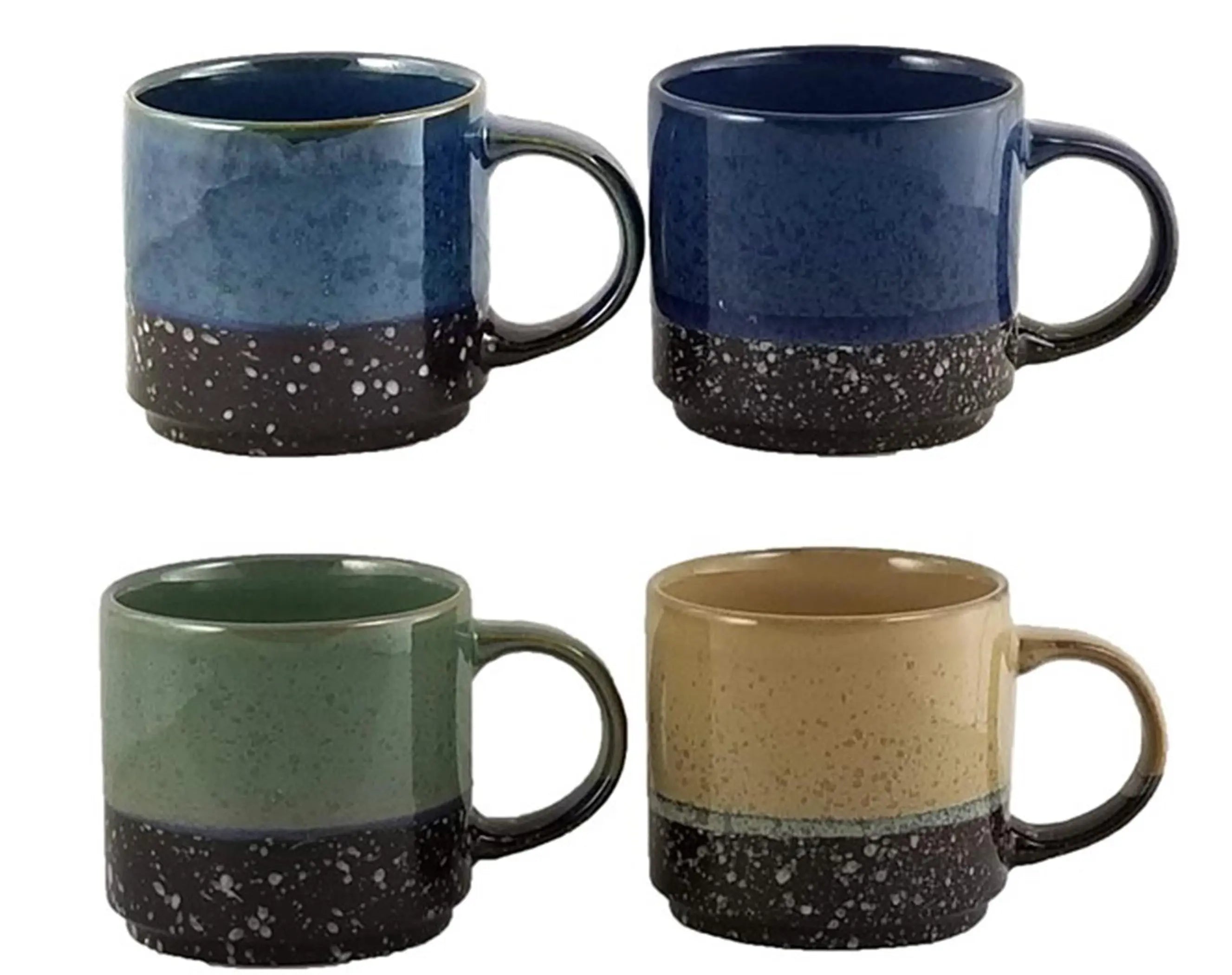 MARCELLE 4PC STACKABLE 14OZ MUG WI/ STAND, COLOR BOX In SHIPPING BOX Waymore LLC