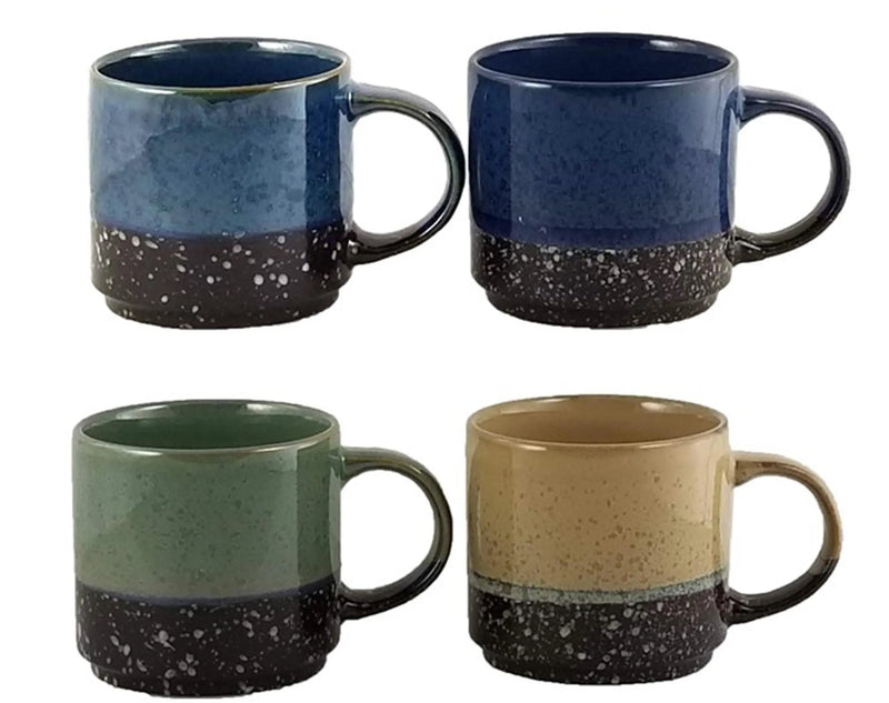 MARCELLE 4PC STACKABLE 14OZ MUG WI/ STAND, COLOR BOX In SHIPPING BOX Waymore LLC