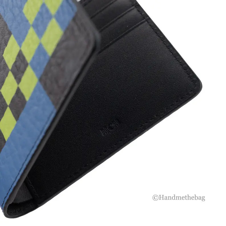 MCM Aren Small Checkerboard Leather Bifold Wallet JV Deals