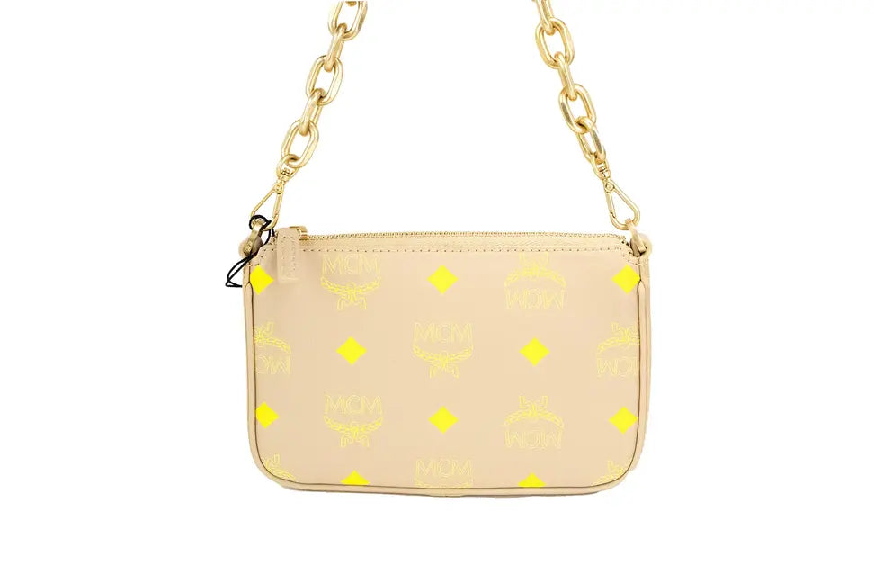 MCM Color Splash Croissant Leather Mini Pouch Crossbody Handbag JV Deals