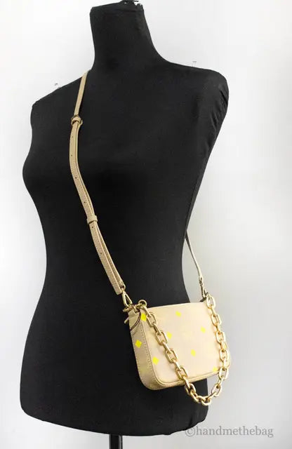 MCM Color Splash Croissant Leather Mini Pouch Crossbody Handbag JV Deals