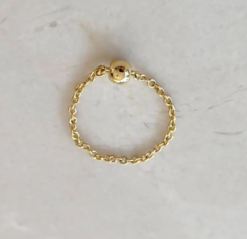 MILA GOLD DAINTY CHAIN RING Mai Desiree