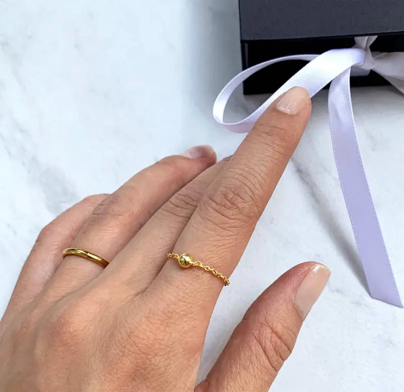 MILA GOLD DAINTY CHAIN RING Mai Desiree