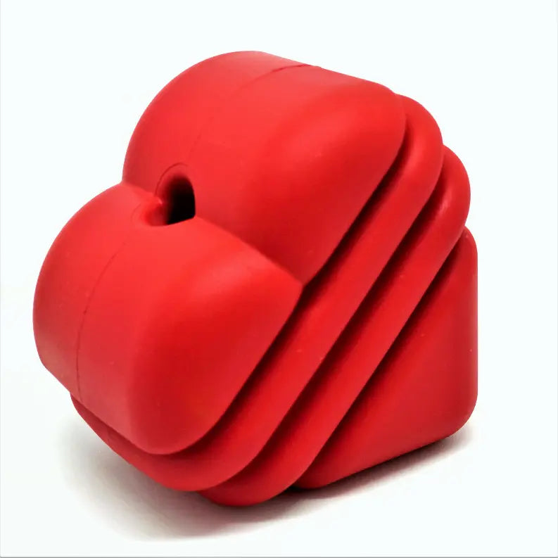 Red silicone knot-shaped toy, durable and flexible, perfect for stress relief and sensory play.