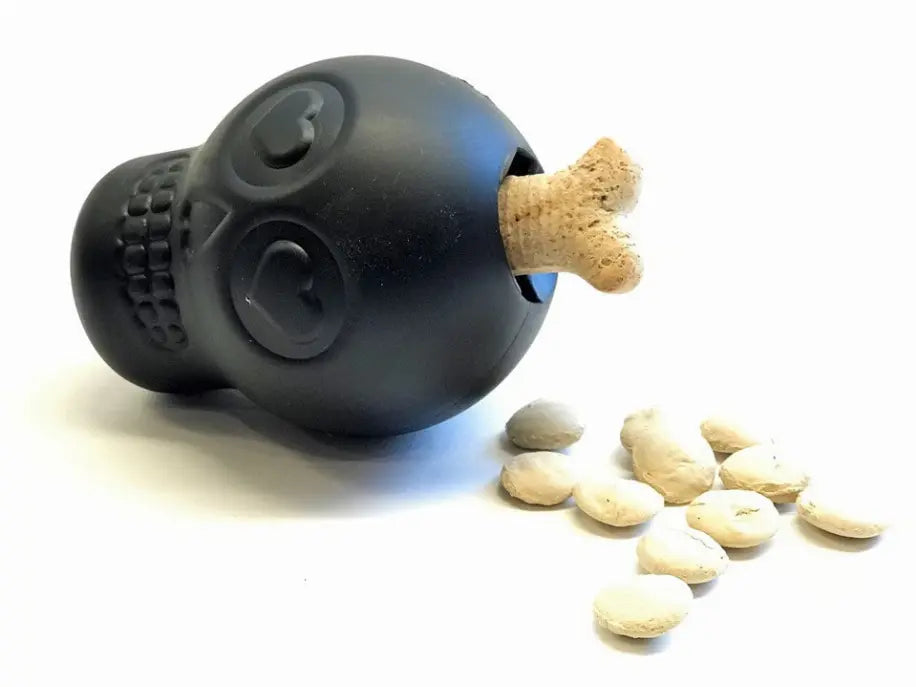 MKB Sugar Skull Durable Rubber Chew Toy & Treat Dispenser SodaPup