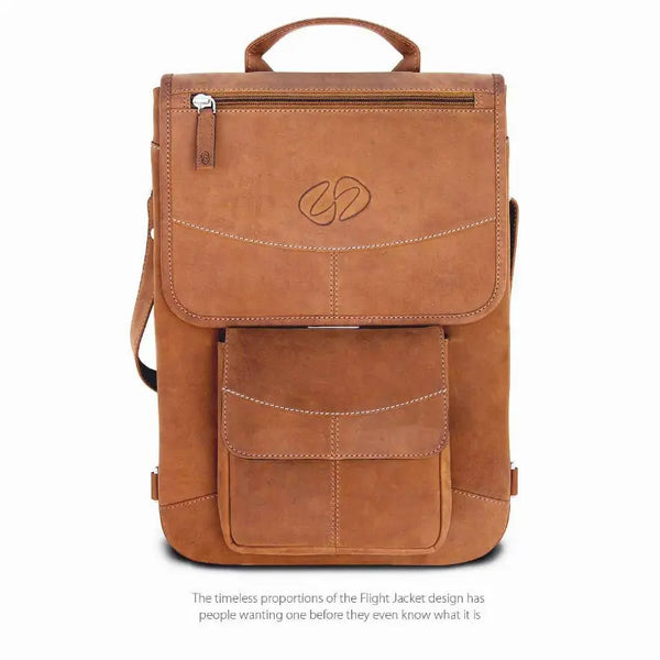MacCase Premium Leather MacBook Flight Jacket with Backpack Opt MacCase