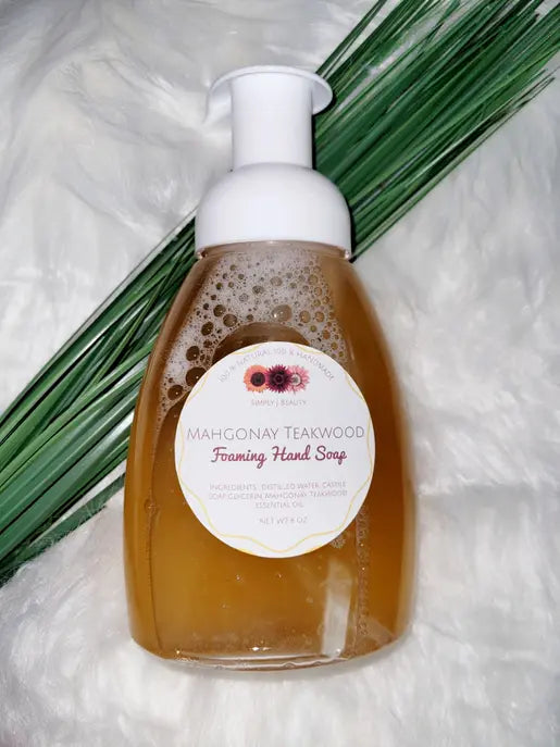 Mahogany Teakwood Foaming Hand Soap Simply J. Beauty