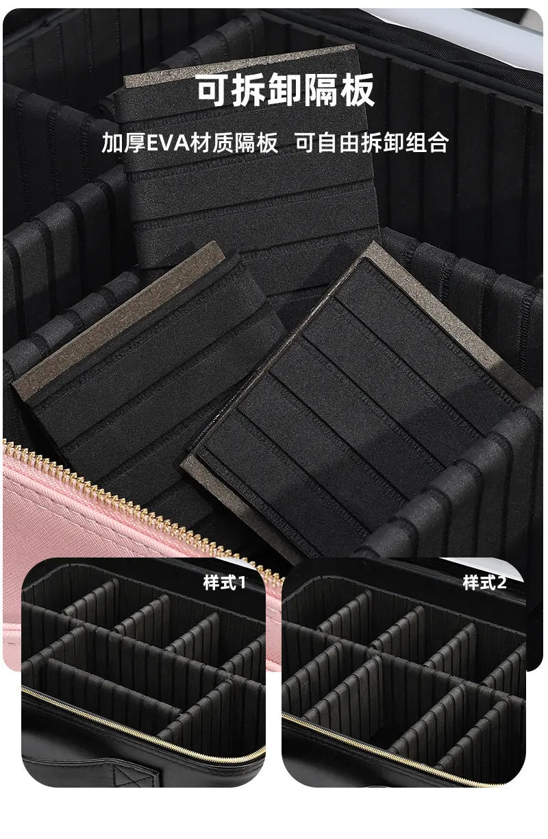 Makeup Case with Light and Mirror, Led Makeup Bag, Large Capacity Makeup Box, Storage Box, Storage Bag, Multifunctional GreatEagleInc