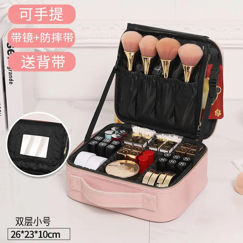 Makeup Case with Light and Mirror, Led Makeup Bag, Large Capacity Makeup Box, Storage Box, Storage Bag, Multifunctional GreatEagleInc
