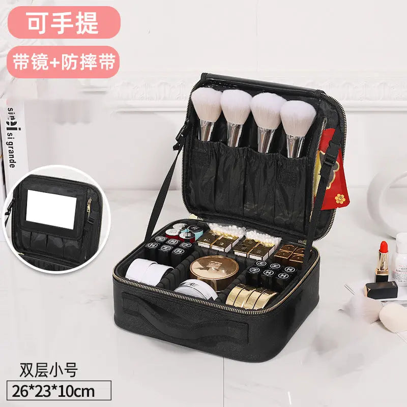 Makeup Case with Light and Mirror, Led Makeup Bag, Large Capacity Makeup Box, Storage Box, Storage Bag, Multifunctional GreatEagleInc