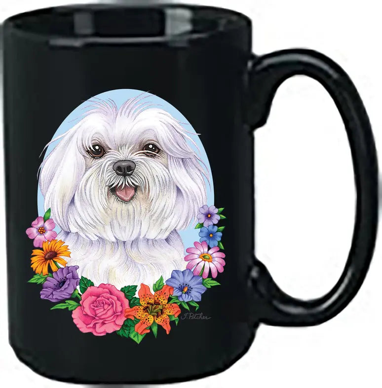Maltese - Best of Breed Ceramic 15oz Coffee Black Mug Best of Breed