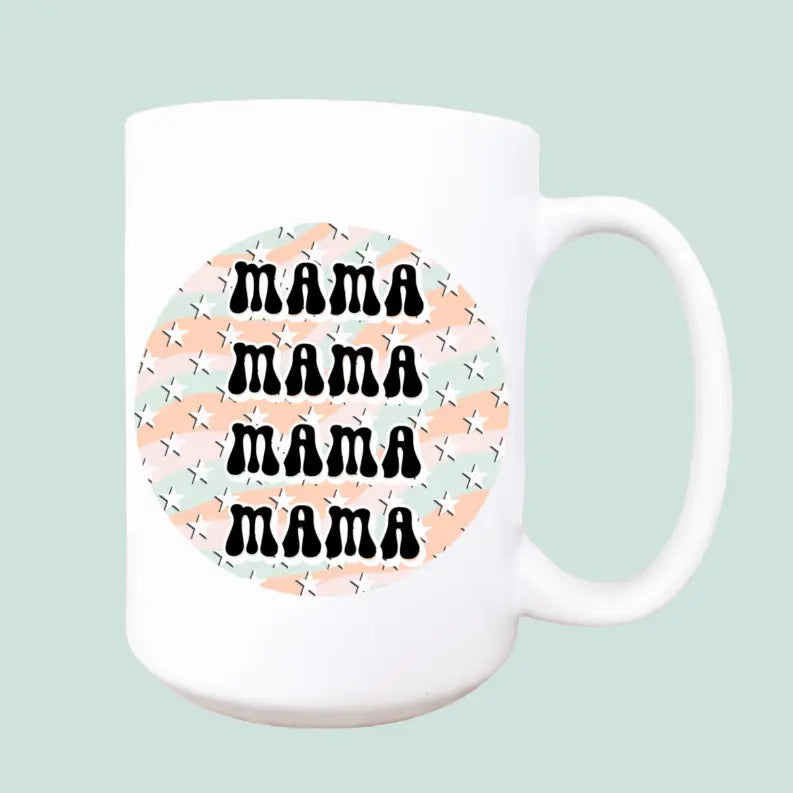 Mama retro stars ceramic coffee mug Mug & Mini