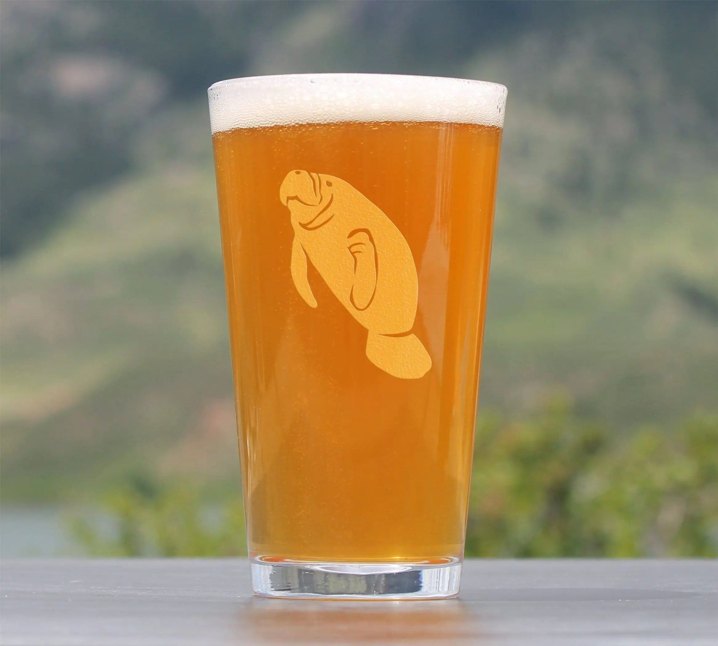 Manatee Pint Glass for Beer - Manatees Gifts and Decor Bevvee