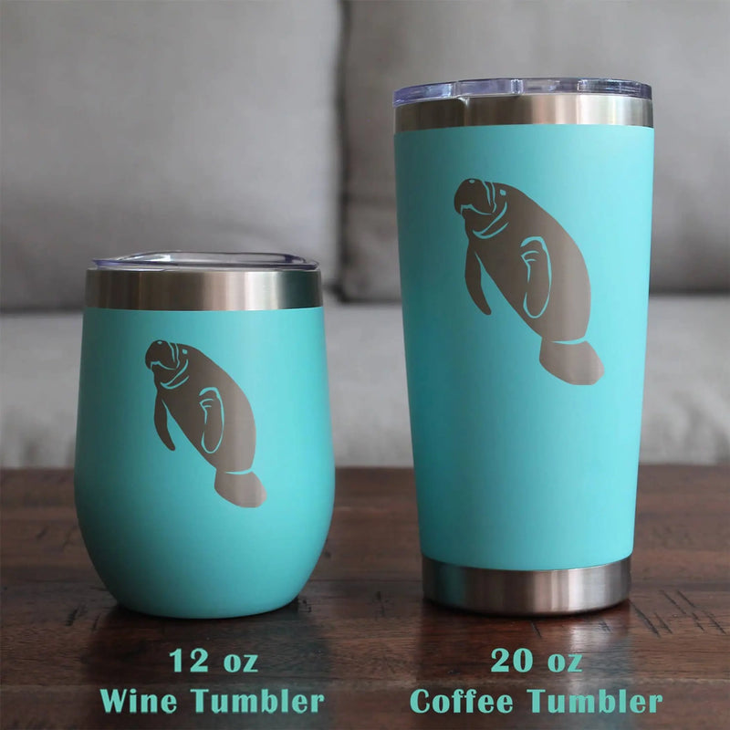 Manatee Stemless Wine Glass - Manatees Gifts and Decor Bevvee