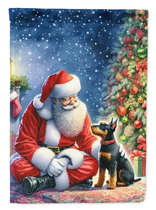 Manchester Terrier and Santa Claus Garden Flag Caroline's Treasures