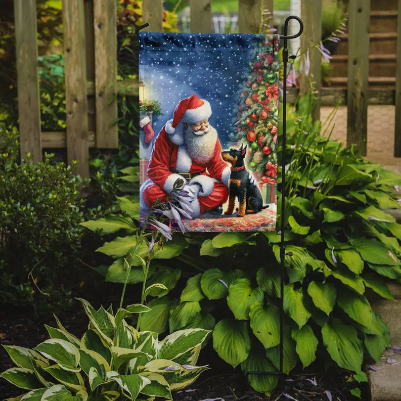 Manchester Terrier and Santa Claus Garden Flag Caroline's Treasures