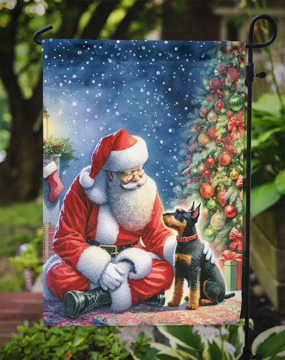 Manchester Terrier and Santa Claus Garden Flag Caroline's Treasures