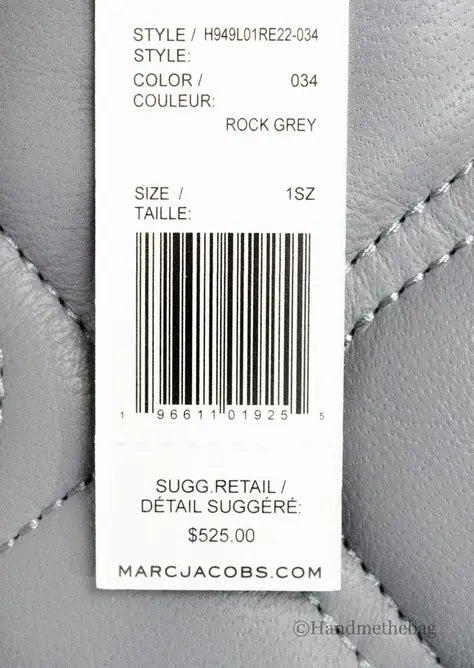 Marc Jacobs Small Rock Grey Quilted Leather Crossbody Bag JV Deals