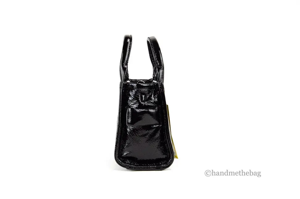 Marc Jacobs The Shiny Crinkle Micro Black Leather Tote JV Deals