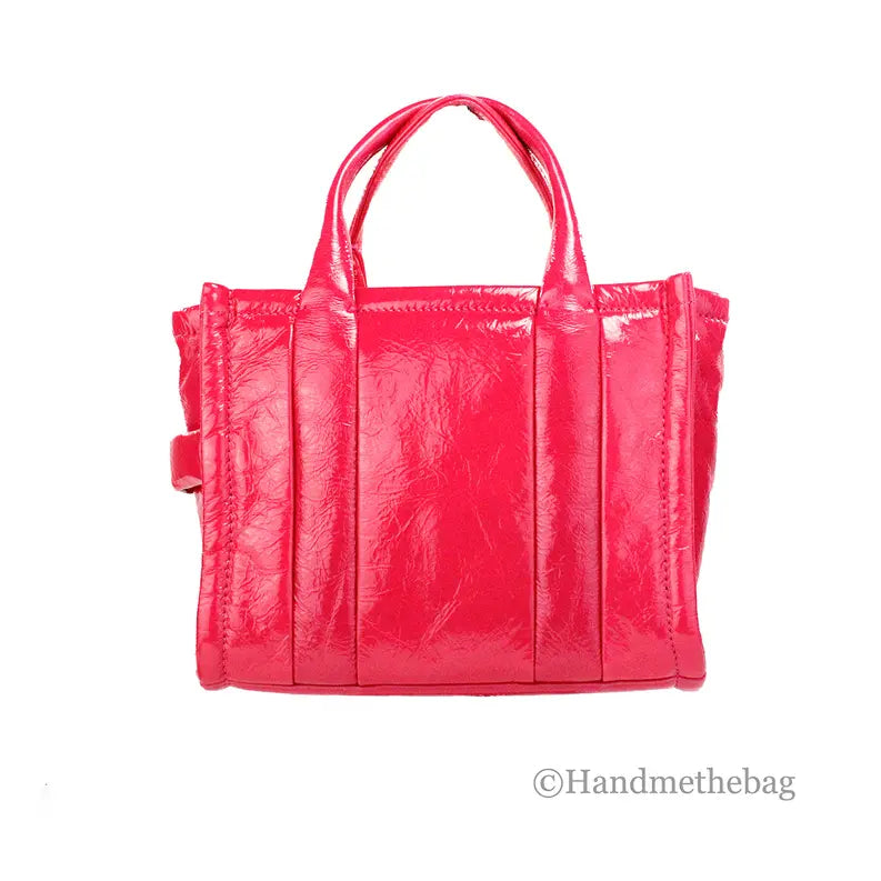Marc Jacobs The Shiny Crinkle Mini Magenta Leather Tote JV Deals