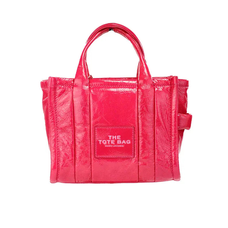 Marc Jacobs The Shiny Crinkle Mini Magenta Leather Tote JV Deals