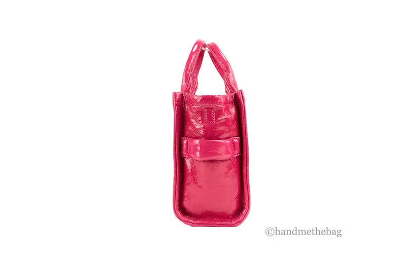 Marc Jacobs The Shiny Crinkle Mini Magenta Leather Tote JV Deals