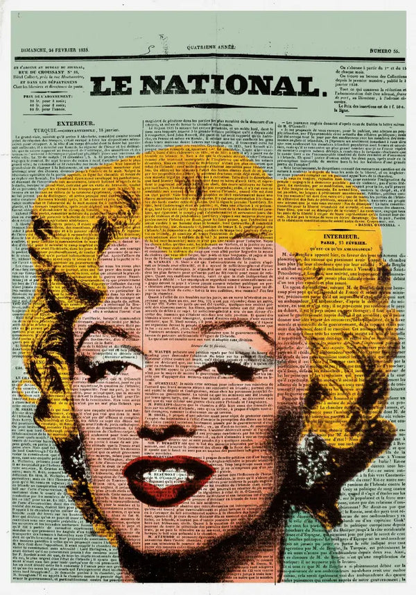 Marilyn Monroe Newspaper Glass Wall Art Monique Store